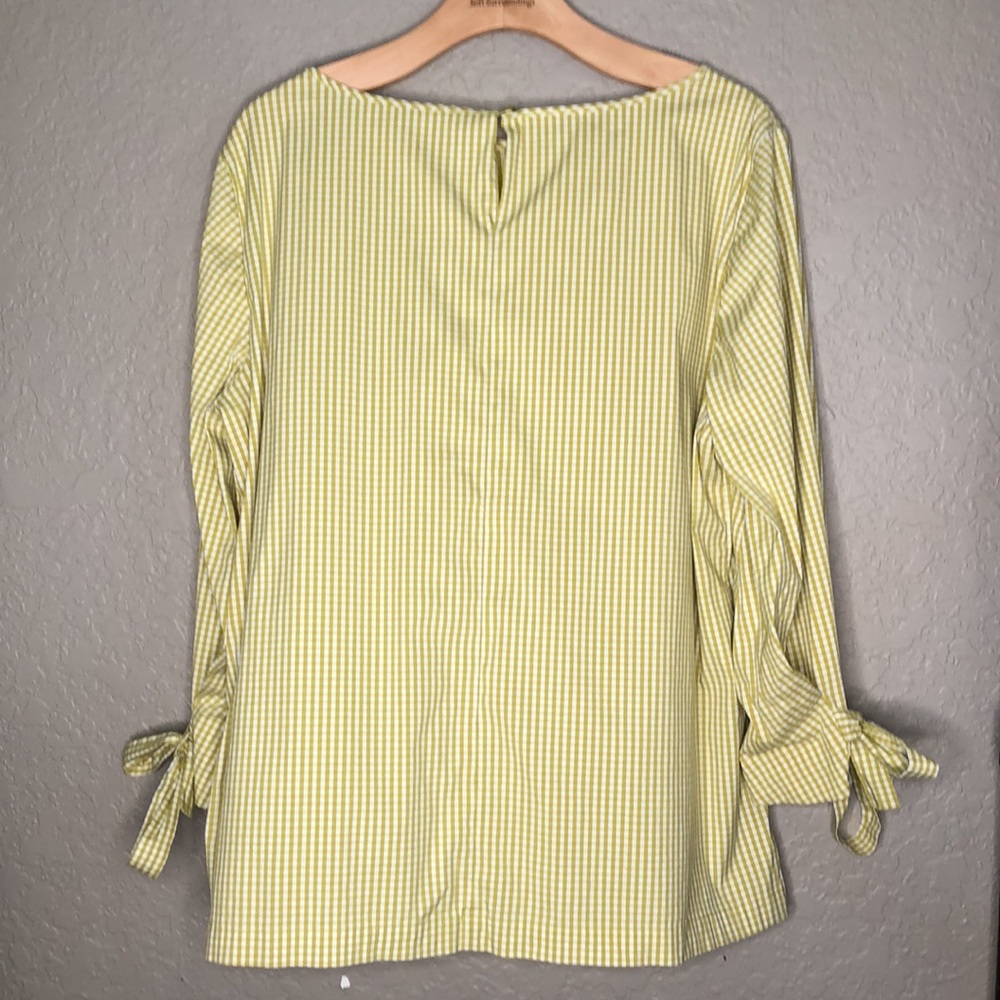 Lafayette 148 New York Margarita Ithaca Gingham Check stretch cotton Blouse - Picture 5 of 8